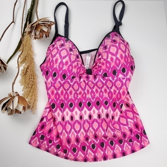 Free Country Pink Navy Bikini Top M (8-10) - Picture 7 of 7